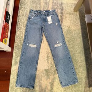 Zara Blue Straight Leg Jeans